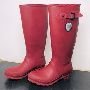 Kamik Tall Burgundy Women’s Rubber Rain Boots Size 9 Wellington Wellies Hunter